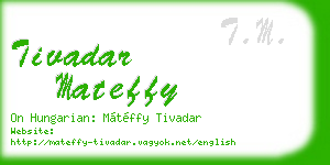 tivadar mateffy business card