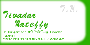 tivadar mateffy business card